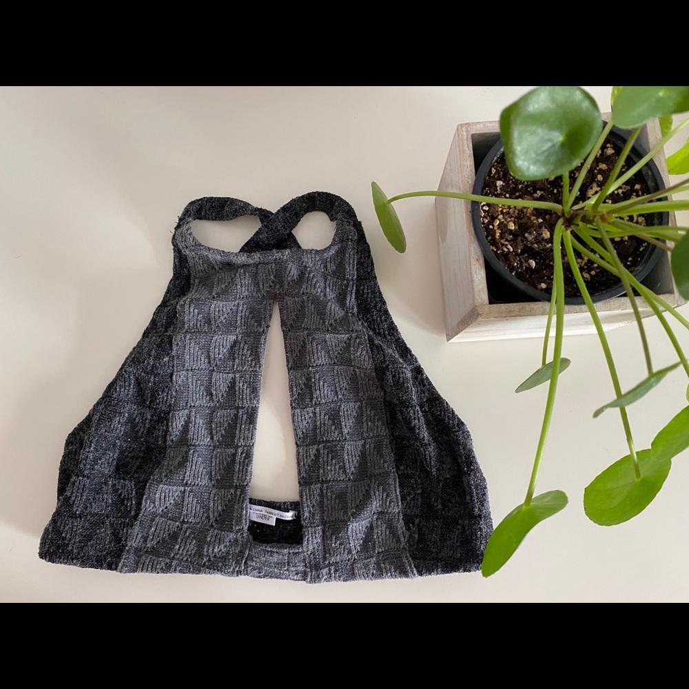 Out From Under Bralette Grey Black Knit Size M